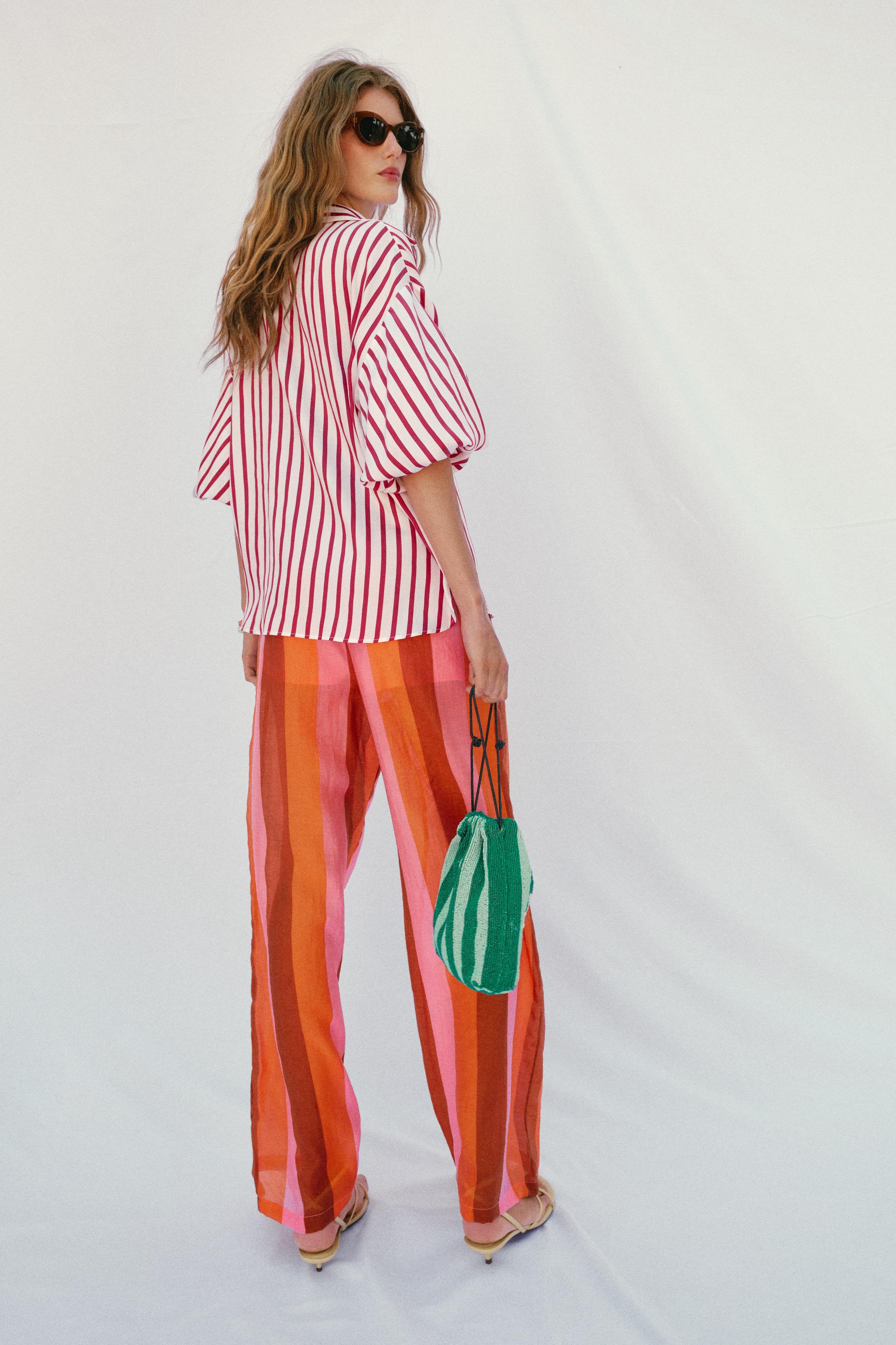 STRIPED PUFF SLEEVE SHIRT